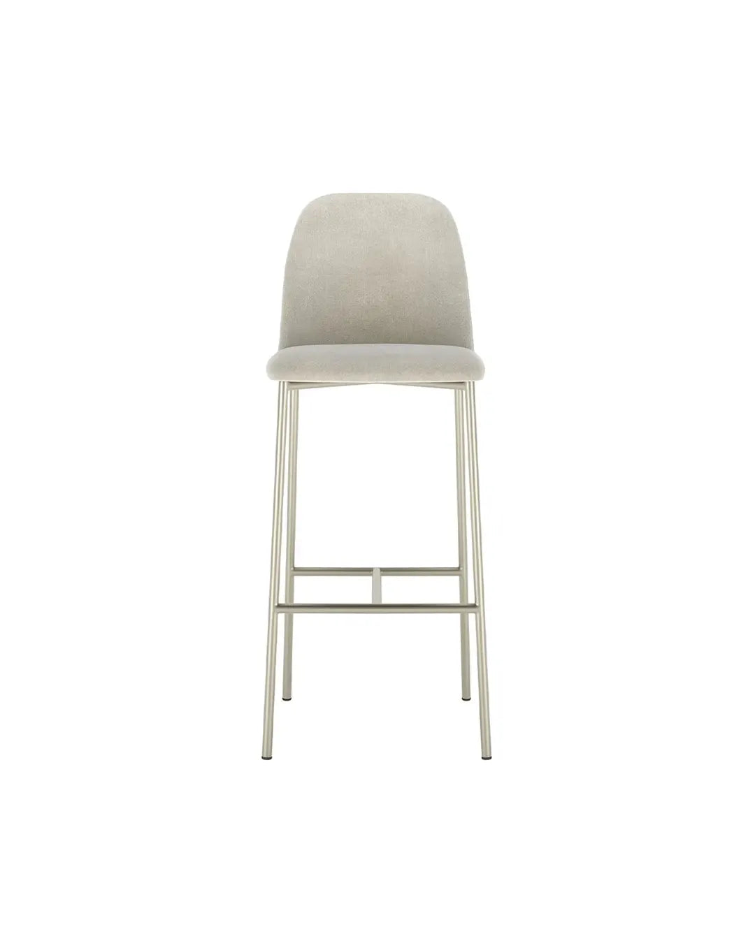 Banqueta Alta de Aço Estofada Lucille - Champanhe c/ Soft Palha