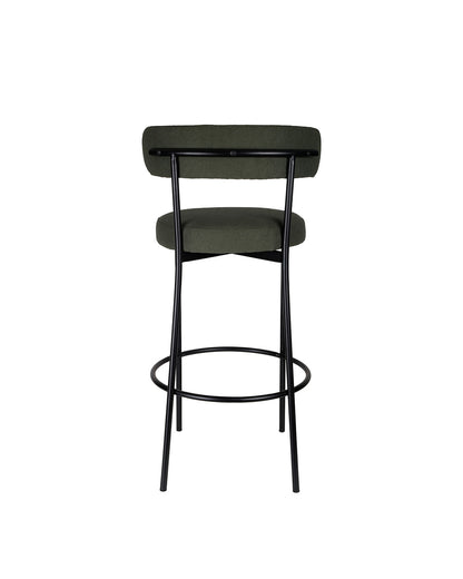 Banqueta Alta de Aço Estofada Olyra - Verde