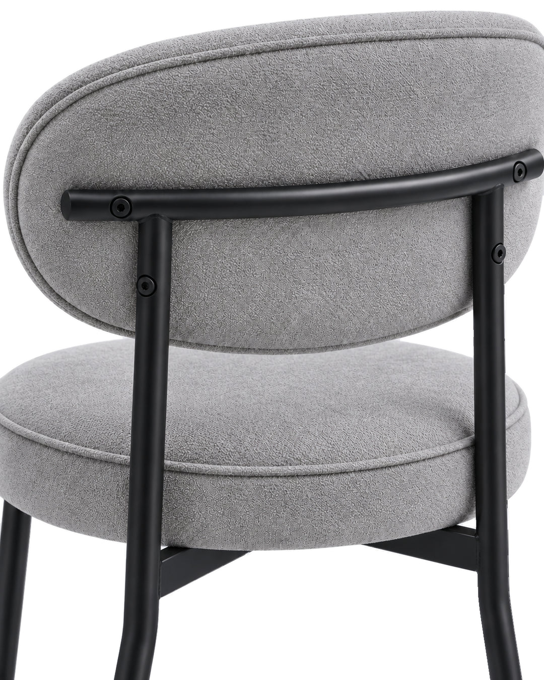 Banqueta Alta de Aço Estofada Oryn - Cinza