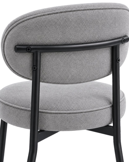 Banqueta Alta de Aço Estofada Oryn - Cinza