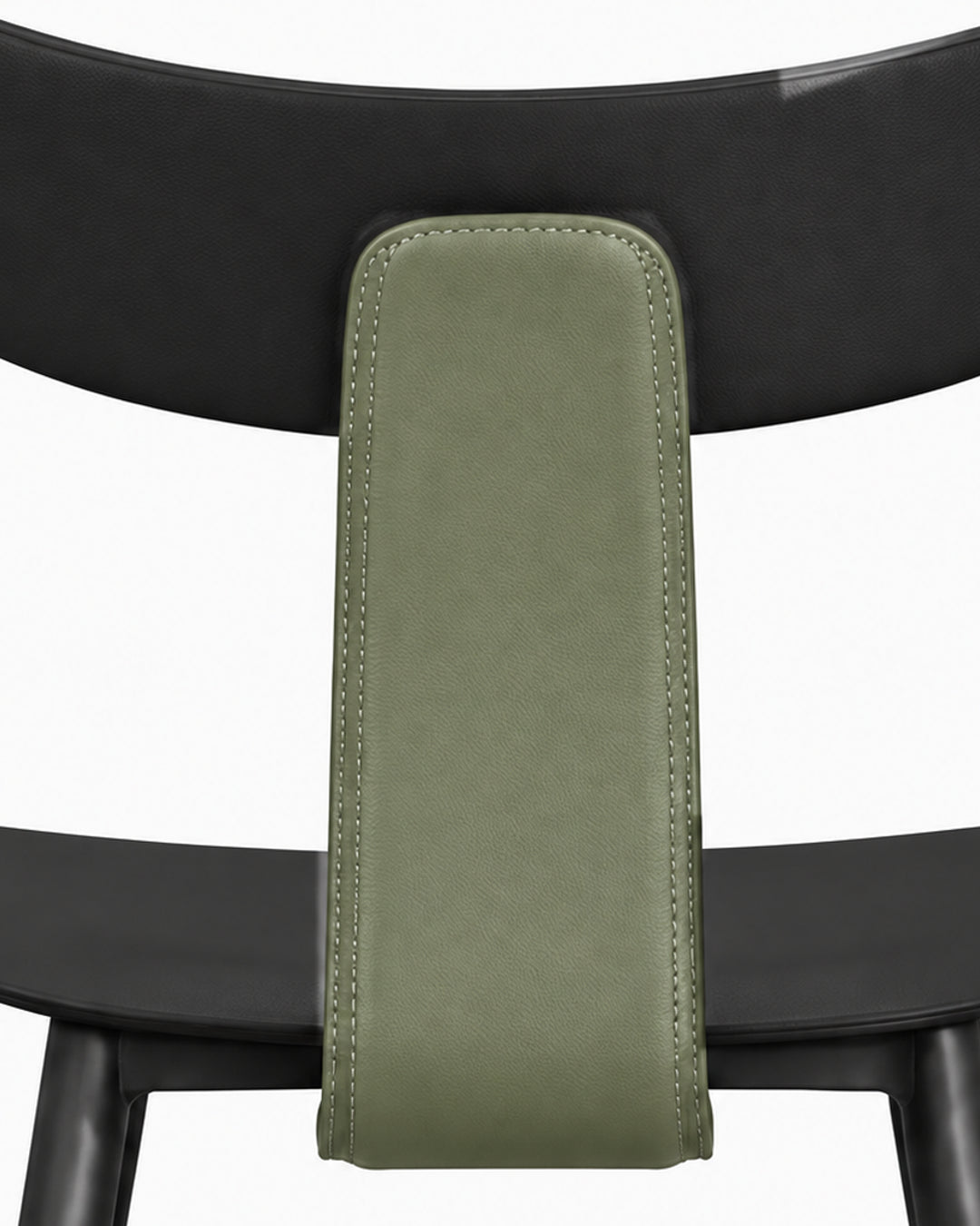 Banqueta Baixa de Aço Estofada Évoa - Preto e Verde