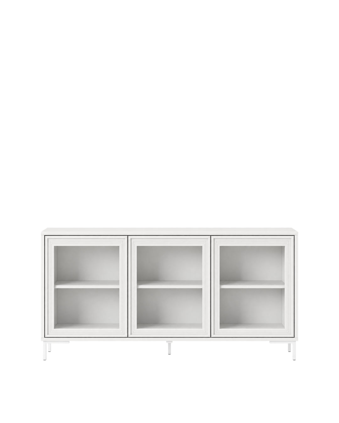 Buffet 03 Portas com Vidro Vitria 134 cm - Branco