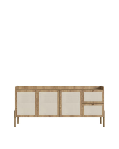 Buffet 3 Portas 2 Gavetas Palhinha Urdi 180 cm - Mel