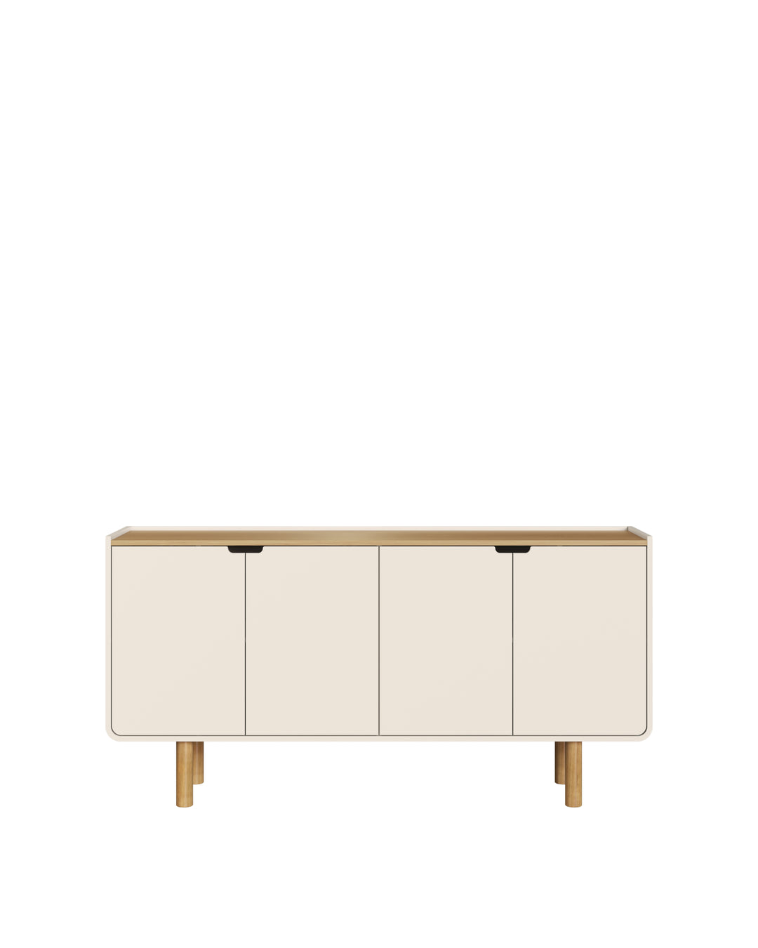 Buffet Orgânico 4 Portas Yume 160 cm - Off-White c/ Mel