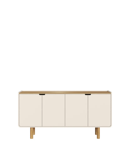 Buffet Orgânico 4 Portas Yume 160 cm - Off-White c/ Mel