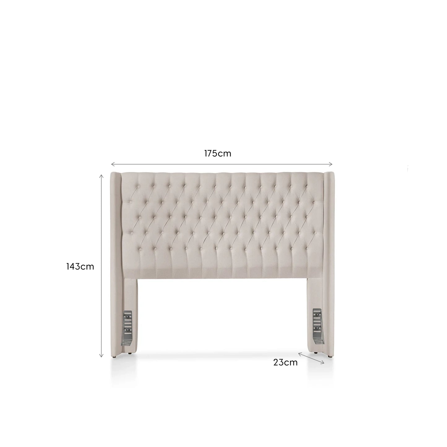 Cabeceira Queen Estofada Liya Capitonê 175 cm - Linho Off White