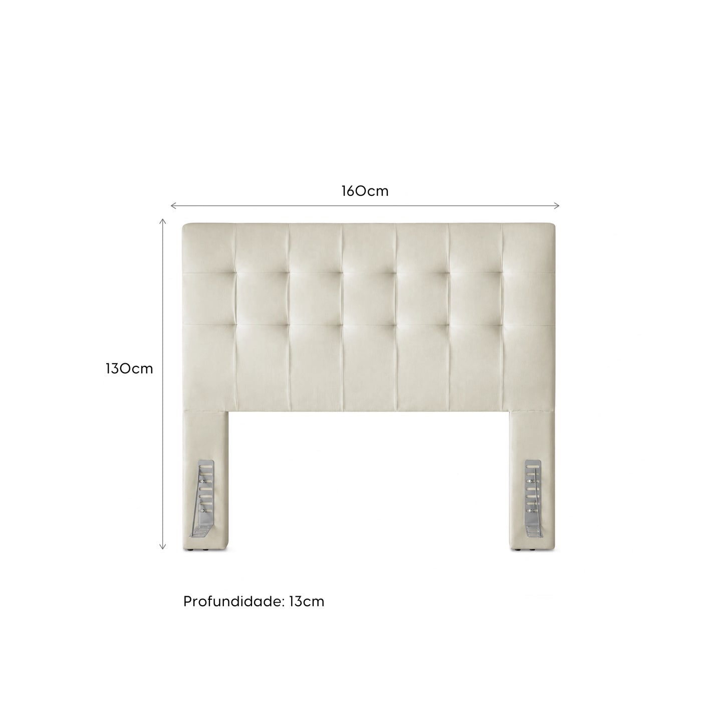 Cabeceira Queen Estofada Serena Capitonê 160 cm - Linho Off White