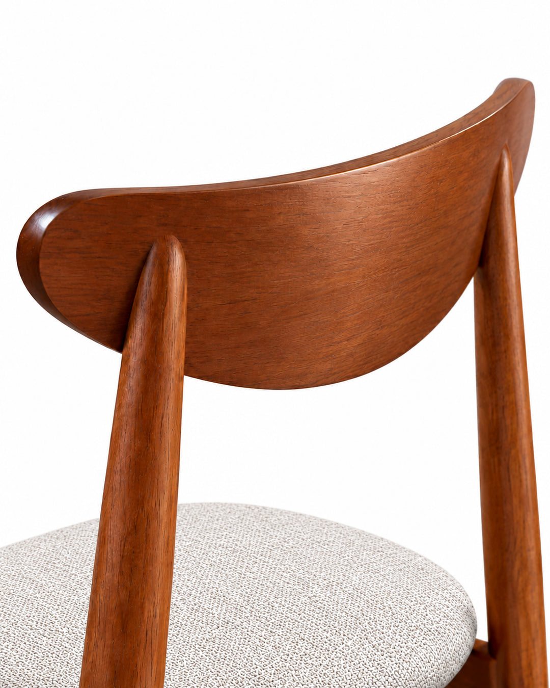Cadeira de Madeira Maciça Estofada Stellan - Natural c/ Linho Off White