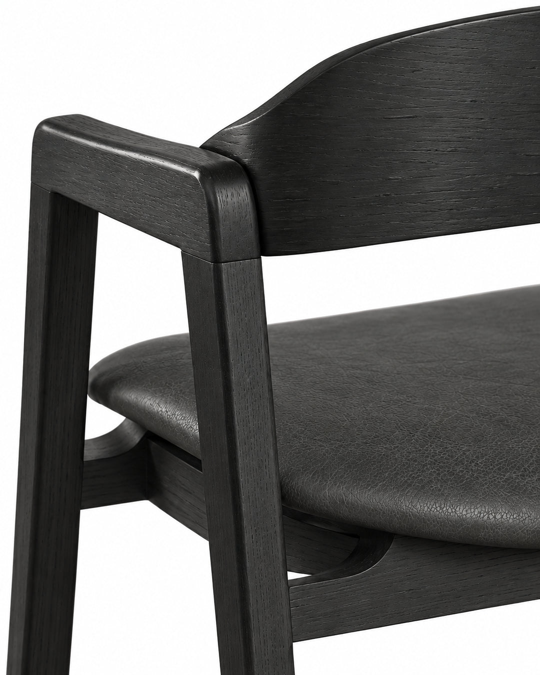 Cadeira de Madeira Maciça Estofada Eron - Preto c/ PU Preto