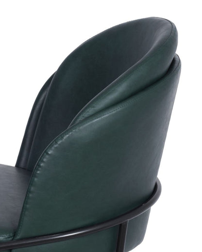 Cadeira de Aço Estofada Vetra - PU Verde c/ Preto