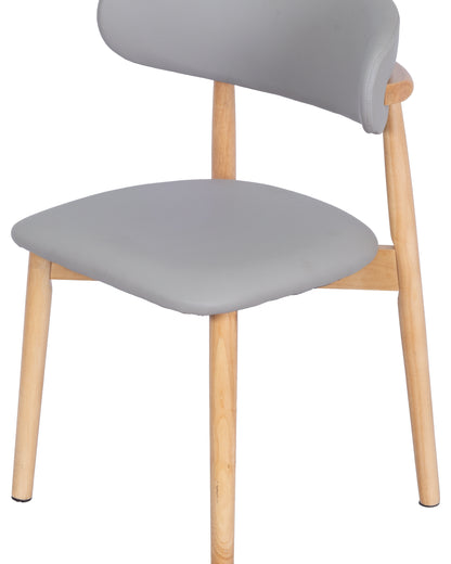 Cadeira de Madeira Maciça Estofada Orven - Natural c/ PU Fendi