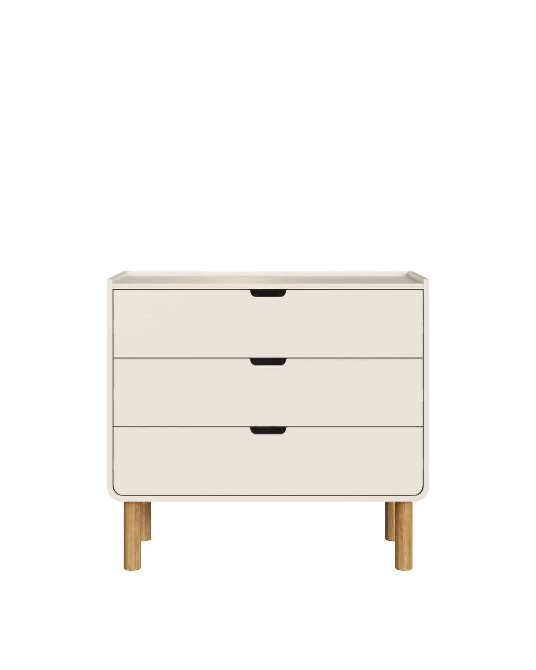 Cômoda Orgânica 3 Gavetas Yume 90 cm - Off-White Fosco