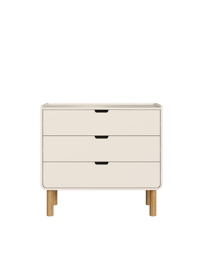 Cômoda Orgânica 3 Gavetas Yume 90 cm - Off-White Fosco