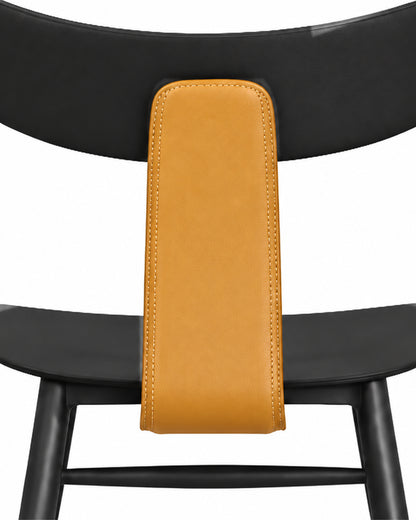 Conjunto de 2 Cadeiras de Aço Estofada Évoa - Preto e Caramelo