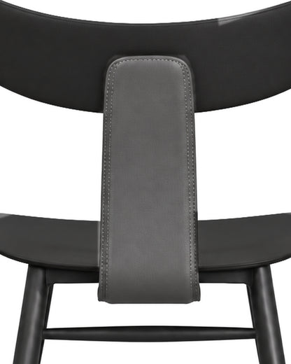 Conjunto de 2 Cadeiras de Aço Estofada Évoa - Preto e Cinza
