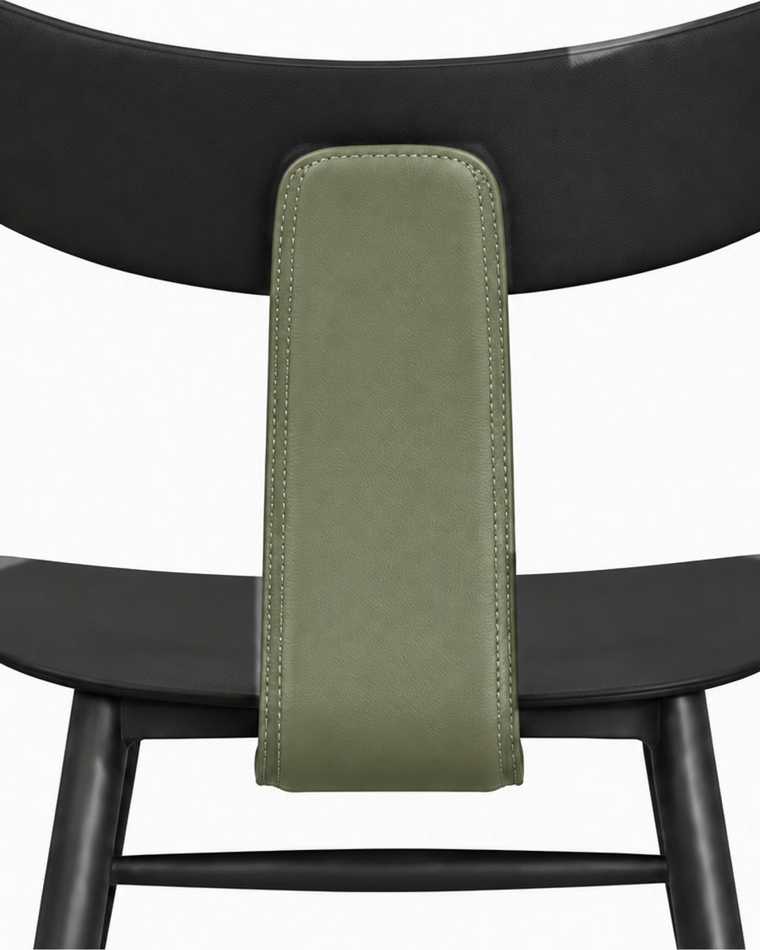 Conjunto de 2 Cadeiras de Aço Estofada Évoa - Preto e Verde