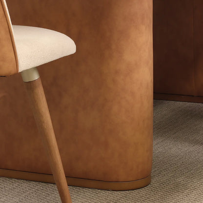 Conjunto de Jantar Mesa Retangular Lintz 8 Cadeiras Giratória Dakota - Canella c/ Caramelo