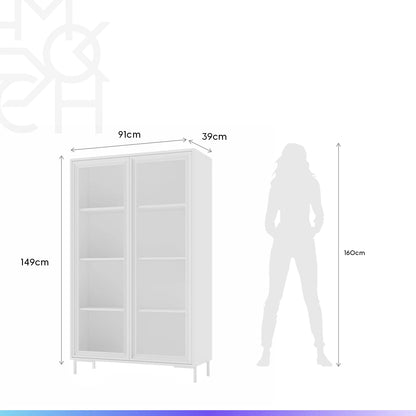 Cristaleira 2 Portas com Vidro Vitria 91 cm - Branco