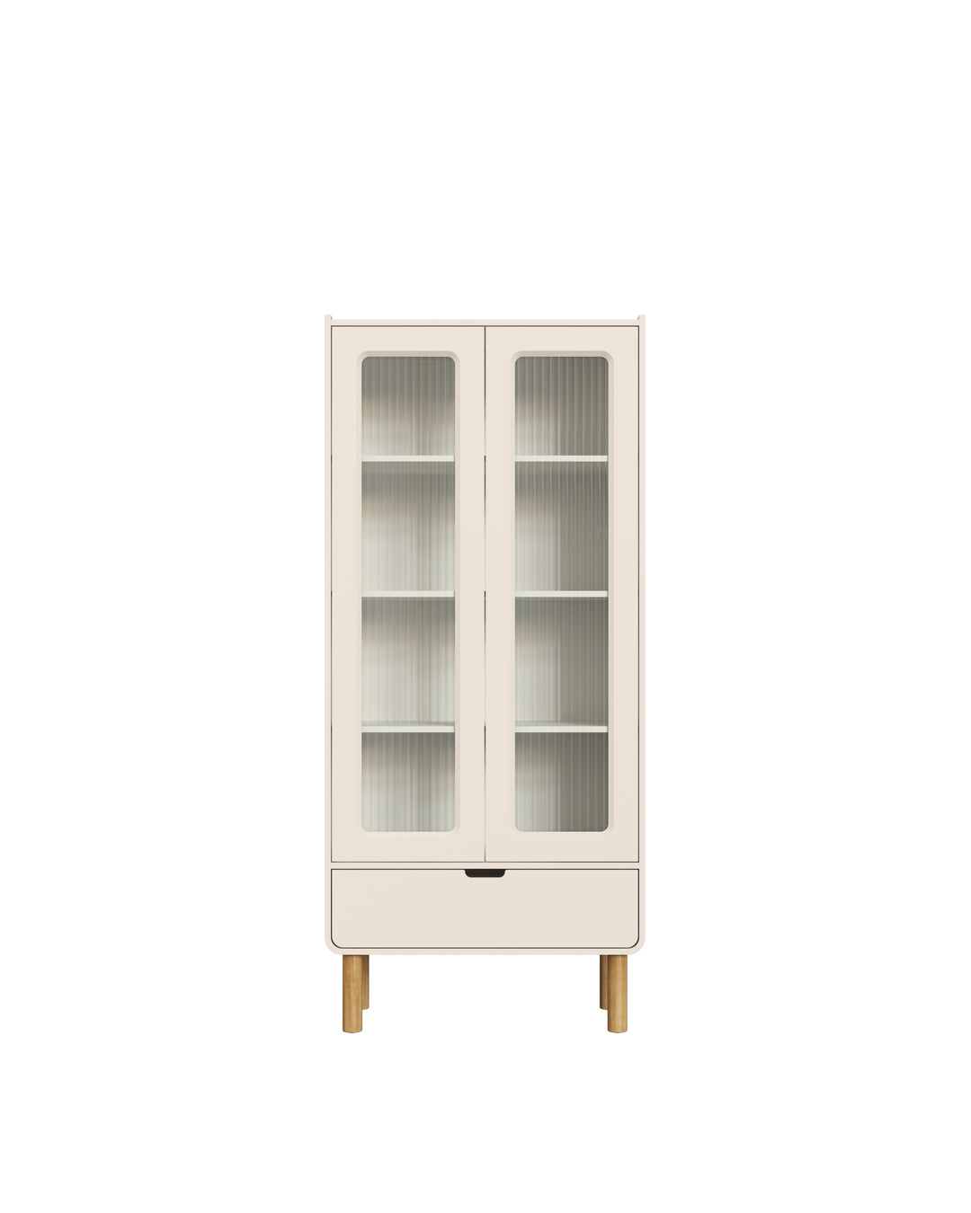 Cristaleira Orgânica 2 Portas Yume 80 cm - Off-White Fosco
