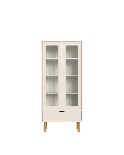 Cristaleira Orgânica 2 Portas Yume 80 cm - Off-White Fosco