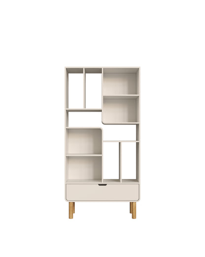 Estante Orgânica 1 Gaveta Prateleiras  Yume 180 cm - Off-White Fosco
