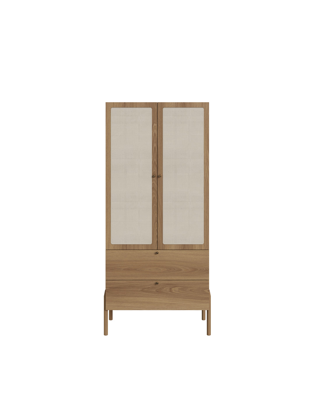 Guarda Roupas 2 Portas 2 Gavetas Palhinha Urdi 80 cm - Mel