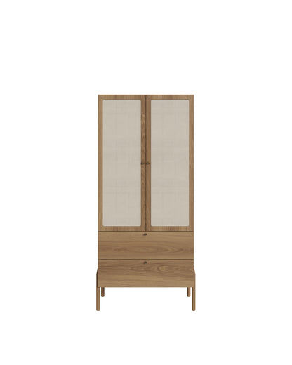 Guarda Roupas 2 Portas 2 Gavetas Palhinha Urdi 80 cm - Mel