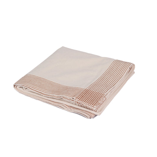 Manta Tessela 160 x 160 cm - Cru c/ Caramelo
