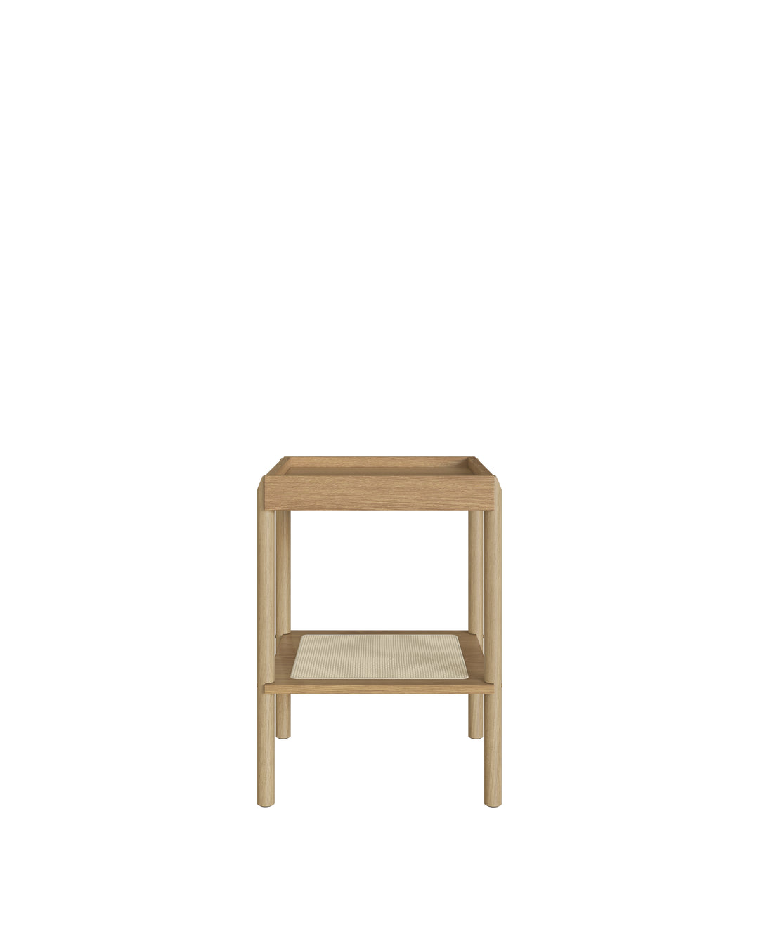 Mesa Lateral Quadrada c/ Prateleira Palhinha Urdi 43 cm - Mel