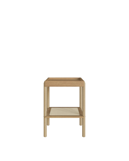 Mesa Lateral Quadrada c/ Prateleira Palhinha Urdi 43 cm - Mel