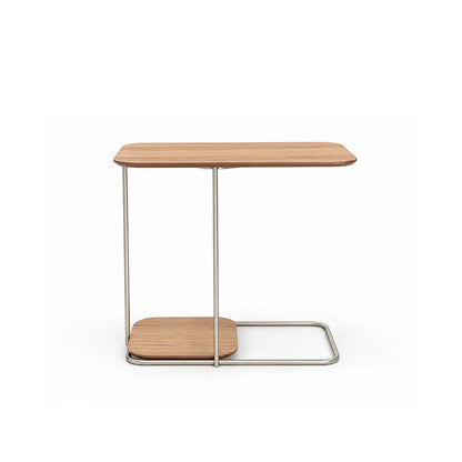 Mesa Lateral para Sofá com pés em Metal Biophilia 70 cm - Mel c/ Champanhe