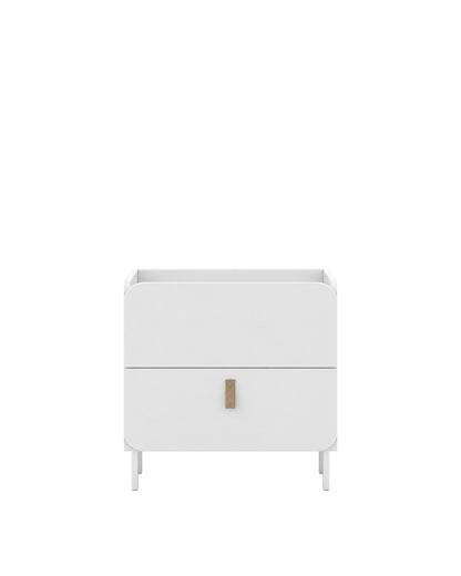 Mesa de Cabeceira 2 Gavetas Elo 50 cm - Branco