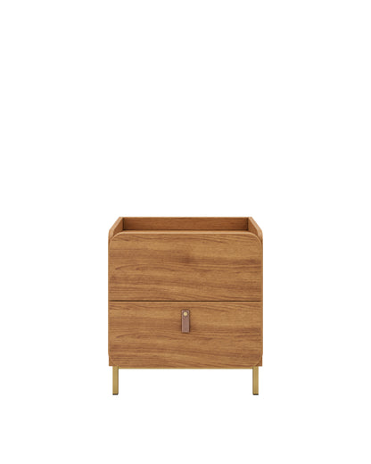 Mesa de Cabeceira 2 Gavetas Elo 50 cm - Mel