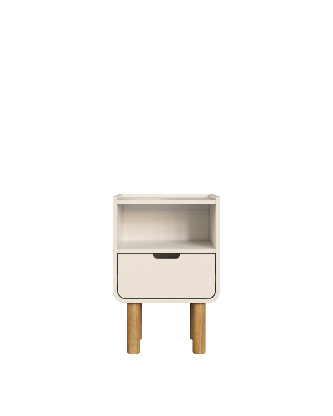 Mesa de Cabeceira Orgânica 1 Gaveta Yume 40 cm - Off-White Fosco