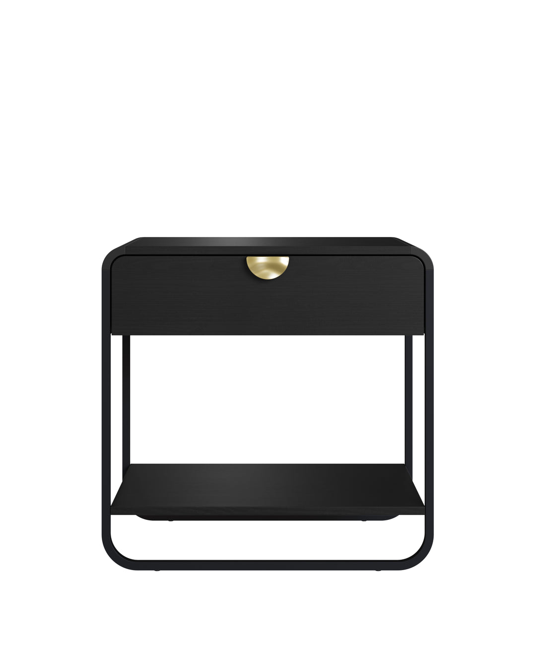 Mesa de Cabeceira com 1 Gaveta Dunna 60 cm - Preto c/ Dourado