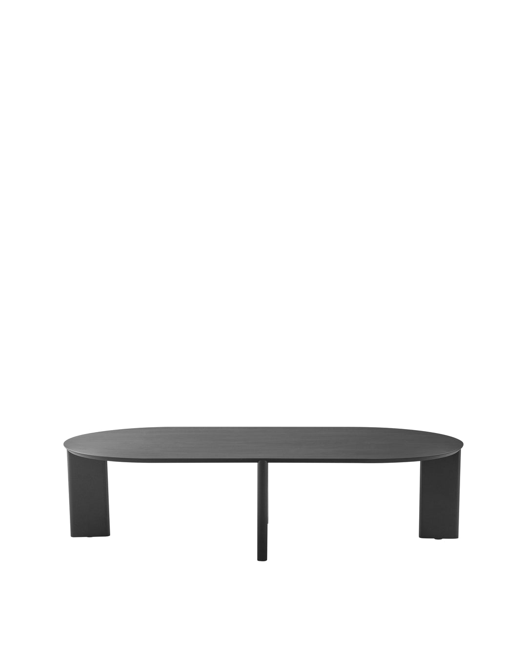 Mesa de Centro Orgânica com Pés de Madeira Maciça Moova 120 cm - Preto Fosco
