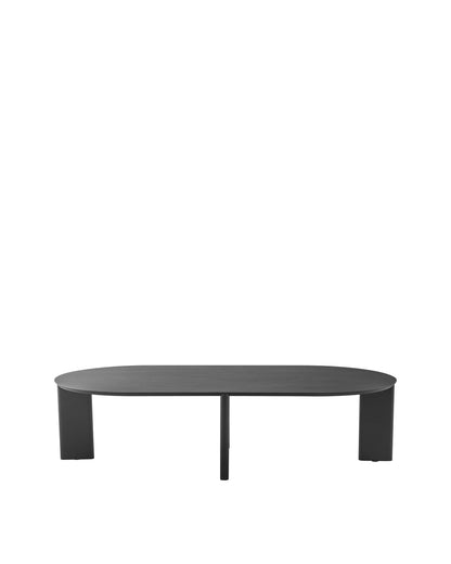 Mesa de Centro Orgânica com Pés de Madeira Maciça Moova 120 cm - Preto Fosco