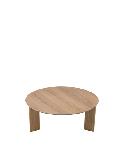 Mesa de Centro Redonda com Pés de Madeira Maciça Moova 80 cm - Mel