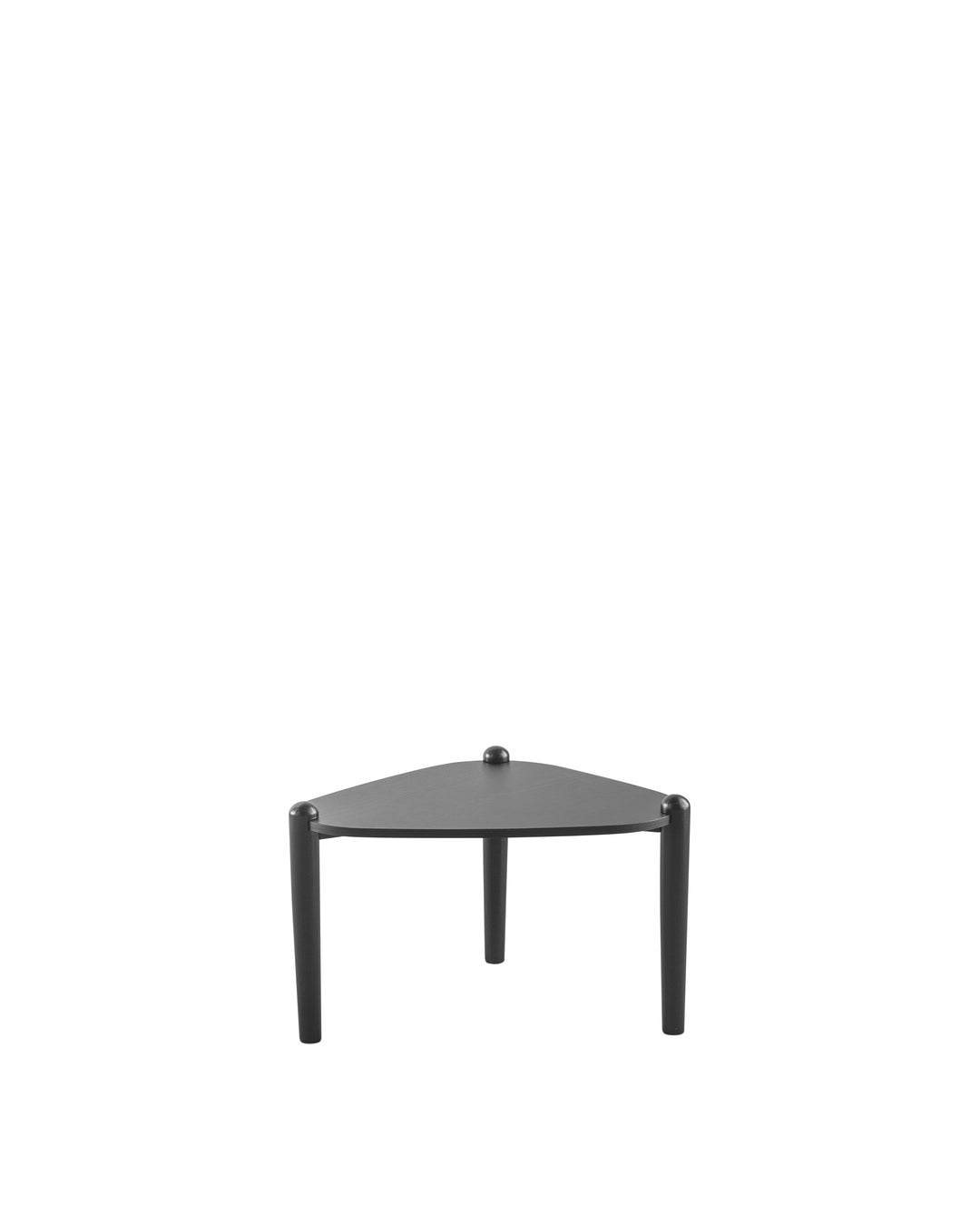 Mesa de Centro Orgânica com Pés em Madeira Maciça Mori 55 cm - Preto Fosco