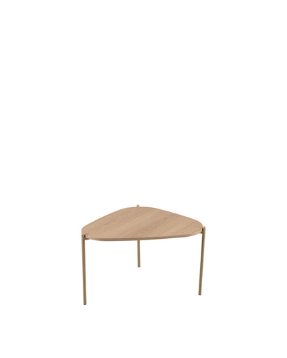 Mesa de Centro Orgânica com Pés em Aço Nami 59 cm - Mel c/ Dourado