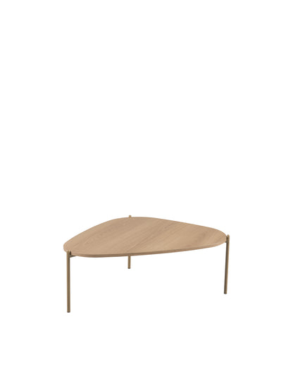 Mesa de Centro Orgânica com Pés em Aço Nami 77 cm - Mel c/ Dourado