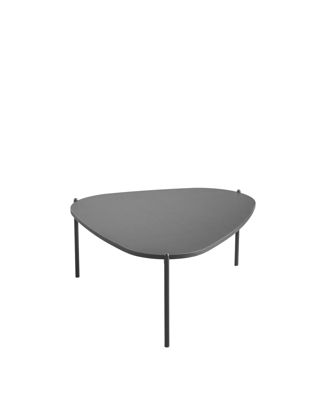 Mesa de Centro Orgânica com Pés em Aço Nami 77 cm - Preto Fosco