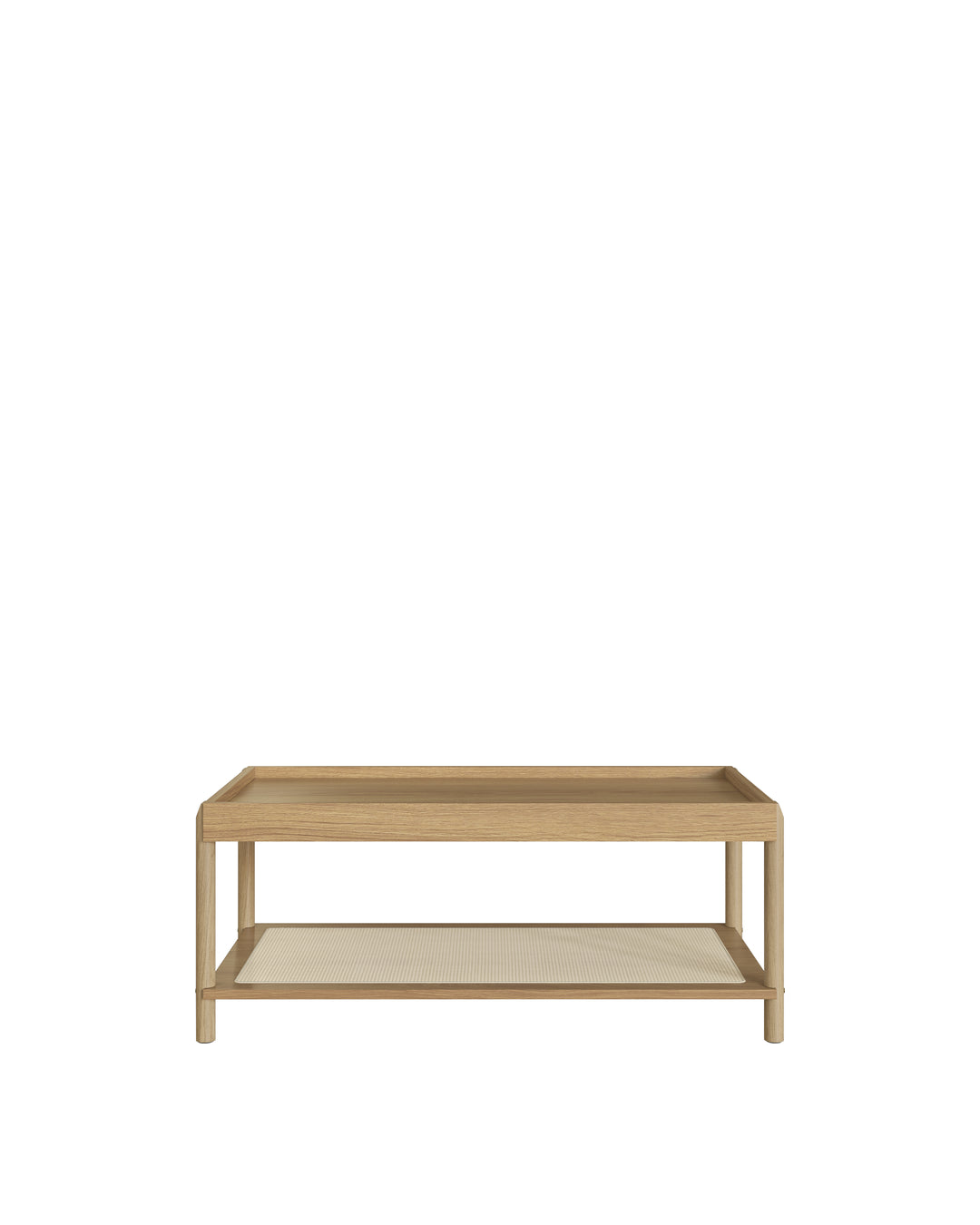 Mesa de Centro Retangular com Prateleira Palhinha Urdi 93 cm - Mel