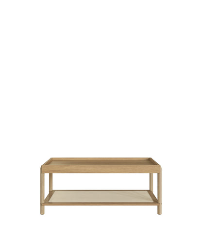 Mesa de Centro Retangular com Prateleira Palhinha Urdi 93 cm - Mel