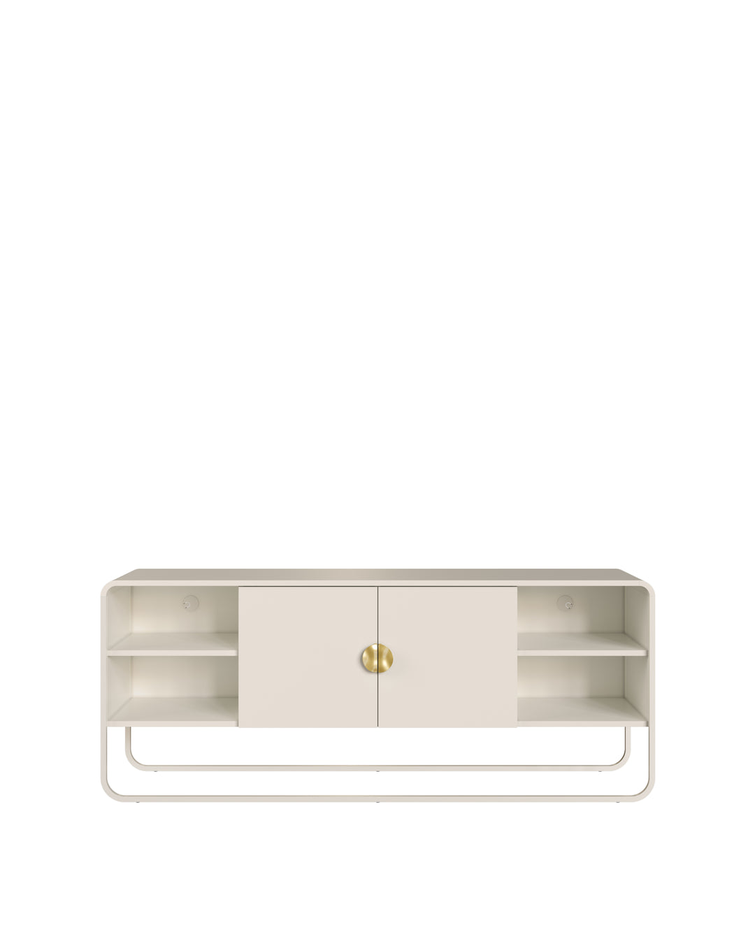 Rack Orgânico 2 Portas com Pés em Aço Dunna 150 cm - Off-White Fosco