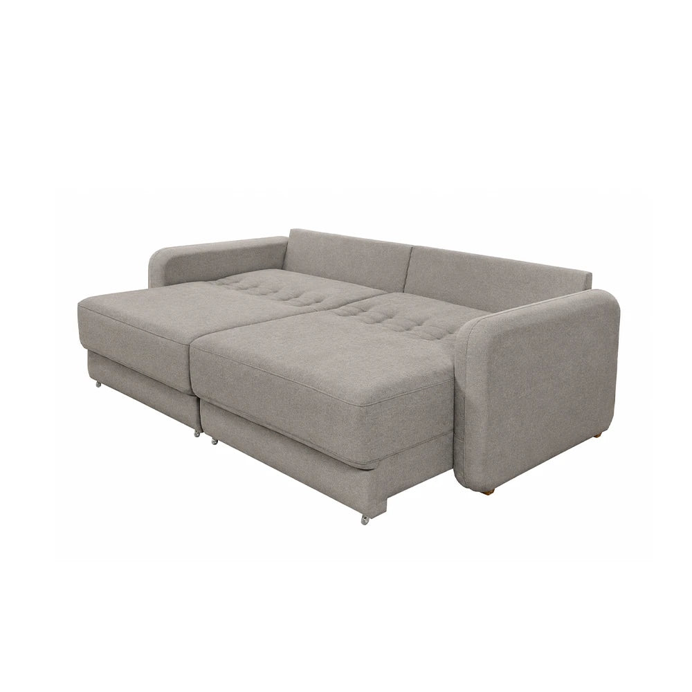 Sofá Cama Retrátil e Reclinável 3 Lugares Hudson 210 cm - Linho Texturizado Cinza
