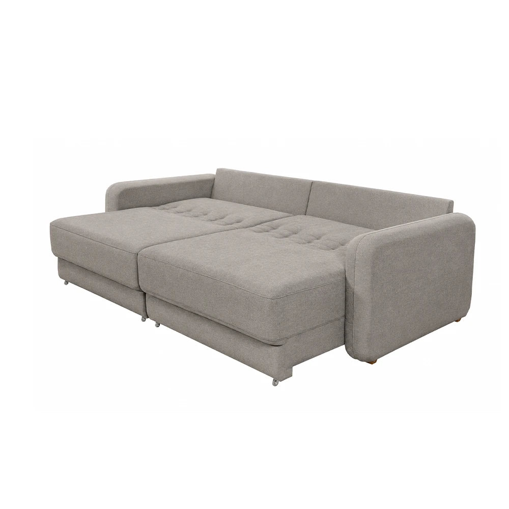 Sofá Cama Retrátil e Reclinável 4 Lugares Hudson 270 cm - Linho Texturizado Cinza