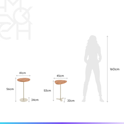 Conjunto de 2 Mesas Laterais Orgânica Botanic - Canella c/ Champanhe