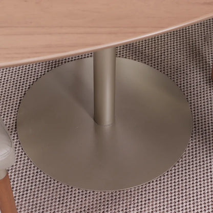 Conjunto de Jantar Mesa Orgânica Kalyx 4 Cadeiras Lara - Champanhe c/ Canella - Fendi