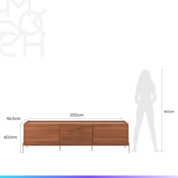 Conjunto Sala de Estar Completo Rack para TV até 75” Jasper - Sofá 4 Lugares Vancouver - 2 Mesas Laterais Botanic